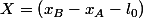 X=\left(x_{B}-x_{A}-l_{0}\right)