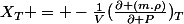 X_{T} = -\frac{1}{V}(\frac{\partial (m.\rho)}{\partial P})_{T}