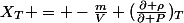X_{T} = -\frac{m}{V} (\frac{\partial \rho}{\partial P})_{T}