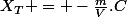 X_{T} = -\frac{m}{V}.C