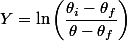 Y=\ln\left(\dfrac{\theta_{i}-\theta_{f}}{\theta-\theta_{f}}\right)