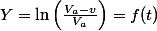 Y=\ln\left(\frac{V_{a}-v}{V_{a}}\right)=f(t)