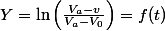 Y=\ln\left(\frac{V_{a}-v}{V_{a}-V_{0}}\right)=f(t)