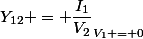 Y_{12} = \dfrac{I_1}{V_2}_{V_1 = 0}