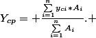 Y_{cp}= \frac{\sum_{i=1}^{n}y_{ci}*A_{i}}{\sum_{i=1}^{n}A_{i}}. 