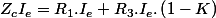 Z_{c}I_{e}=R_{1}.I_{e}+R_{3}.I_{e}.\left(1-K\right)