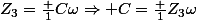 Z_3=\frac {1}{C\omega}\Rightarrow C=\frac {1}{Z_3\omega}