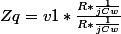Zq=v1*\frac{R*\frac{1}{jCw}}{R*\frac{1}{jCw}}