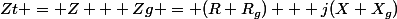 Zt = Z + Zg = (R+R_g) + j(X+X_g)
