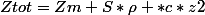 Ztot=Zm+S*\rho *c*z2