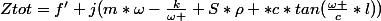 Ztot=f'+j(m*\omega-\frac{k}{\omega }+S*\rho *c*tan(\frac{\omega }{c}*l))