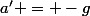a' = -g