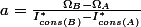 a=\frac{\Omega_{B}-\Omega_{A}}{I_{cons(B)}^{*}-I_{cons(A)}^{*}}
