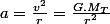 a=\frac{v^{2}}{r}=\frac{G.M_{T}}{r^{2}}