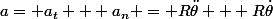 a= a_t + a_n = R\ddot{\theta} + R\dot{\theta}