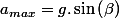 a_{max}=g.\sin\left(\beta\right)