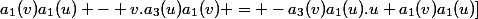 a_1(v)a_1(u) - v.a_3(u)a_1(v) = -a_3(v)a_1(u).u+a_1(v)a_1(u)}]