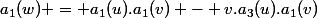 a_1(w) = a_1(u).a_1(v) - v.a_3(u).a_1(v)