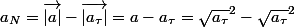 a_N=\vec{|a|}-\vec{|a_\tau|}=a-a_\tau=\sqrt{a_\tau}^2-\sqrt{a_\tau}^2