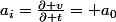 a_i={\frac{\partial v}{\partial t}}=\gammat+a_0