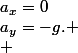 a_x=0;a_y=-g.
 \\ 