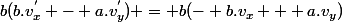 b(b.v^{'}_{x} - a.v^{'}_{y}) = b(- b.v_{x} + a.v_{y})