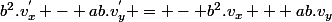 b^{2}.v^{'}_{x} - ab.v^{'}_{y} = - b^{2}.v_{x} + ab.v_{y}