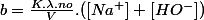 b=\frac{K.\lambda.no}{V}.([Na^+]+[HO^-])