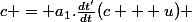 c = a_1.\frac{dt'}{dt}(c + u) 