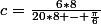 c=\frac{6*8}{20*8 - \frac{\pi}{6}}}