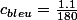 c_{bleu}=\frac{1.1}{180}&nbsp;&nbsp;g^{-1}.L