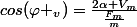 cos(\varphi _v)=\frac{2\alpha V_m}{\frac{F_m}{m}}
