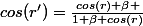 cos(r')=\frac{cos(r)+\beta }{1+\beta cos(r)}