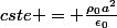 cste = \frac{\rho_0a^2}{\epsilon_0}
