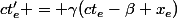 ct'_e = \gamma(ct_e-\beta x_e)