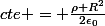 cte = \frac{\rho R^2}{2\epsilon_0}