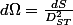 d\Omega=\frac{dS}{D_{ST}^2}