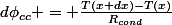 d\phi_{cc} = \frac{T(x+dx)-T(x)}{R_{cond}}