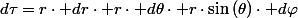 d\tau=r\cdot dr\cdot r\cdot d\theta\cdot r\cdot\sin\left(\theta\right)\cdot d\varphi
