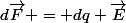 d\vec{F} = dq \vec{E}