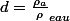 d=\frac{{\rho}_a}{\rho}_{eau}