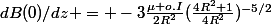 dB(0)/dz = -3\frac{\mu o.I}{2R^2}(\frac{4R^2+1}{4R^2})^{-5/2}