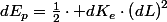 dE_{p}=\frac{1}{2}\cdot dK_{e}\cdot\left(dL\right)^{2}