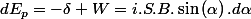 dE_{p}=-\delta W=i.S.B.\sin\left(\alpha\right).d\alpha