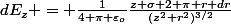 dE_{z} = \frac{1}{4 \pi \varepsilon_o}\frac{z \sigma 2 \pi r dr}{(z^2+r^2)^{3/2}}
