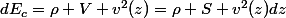 dE_c=\rho V v^2(z)=\rho S v^2(z)dz