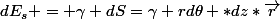 dE_s = \gamma dS=\gamma rd\theta *dz*\vec{r}