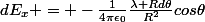 dE_x = -\frac{1}{4\pi\epsilon_0}\frac{\lambda Rd\theta}{R^2}cos\theta