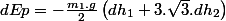 dEp=-\frac{m_{1}.g}{2}\left(dh_{1}+3.\sqrt{3}.dh_{2}\right)