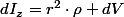 dI_{z}=r^{2}\cdot\rho dV